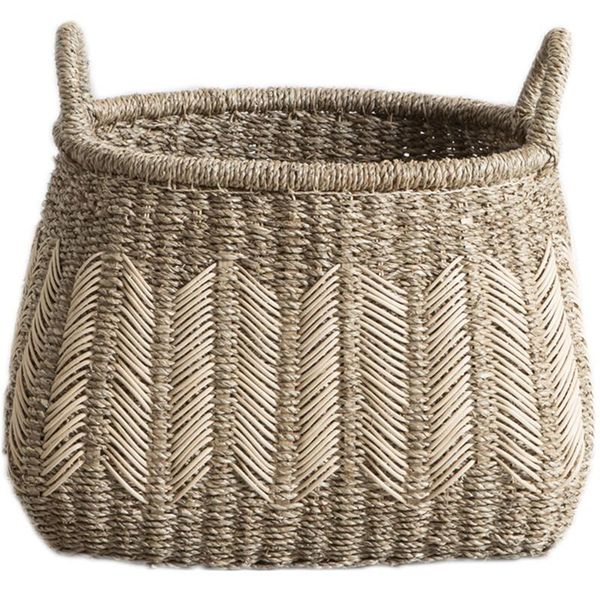 

storage baskets rattan woven basket seagrass oval debris with handle