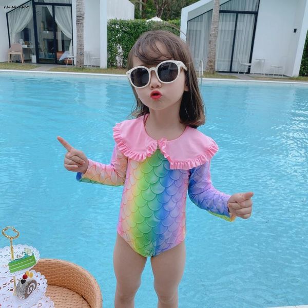 

toddler infant baby girls rainbow swimsuit one-piece cute summer hawaii beach bikini swimwear swimming costume one-pieces, Black