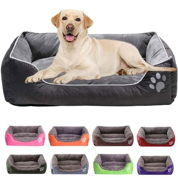 

kennels & pens pet dog bed warm catbed cushion waterproof bottom house nest soft fleece baskets sofa beds for dogs cats accessories