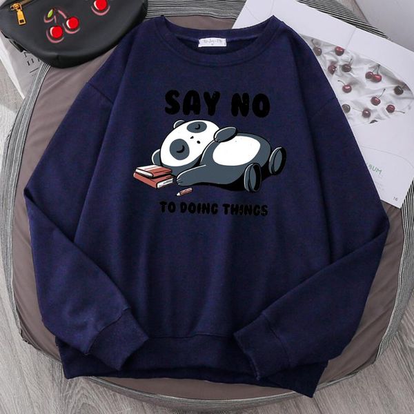 

men's hoodies & sweatshirts cute panda is sleeping say no to doing things tracksuits male loose hoodie fashion clothing oversize sweats, Black