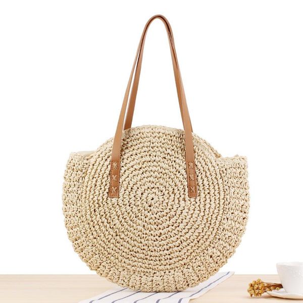 

evening bags casual straw women shoulder wicker woven handbags rattan summer beach bag large capacity tote lady big purses shopping