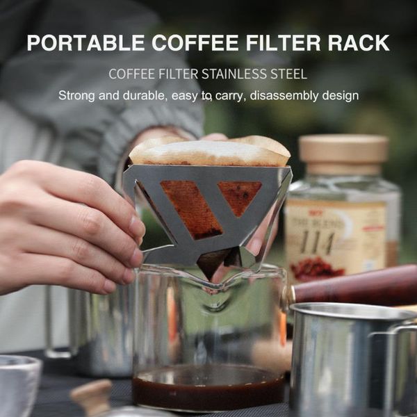 

coffee filters stainless steel filter holder portable dripper baskets folding drip rack