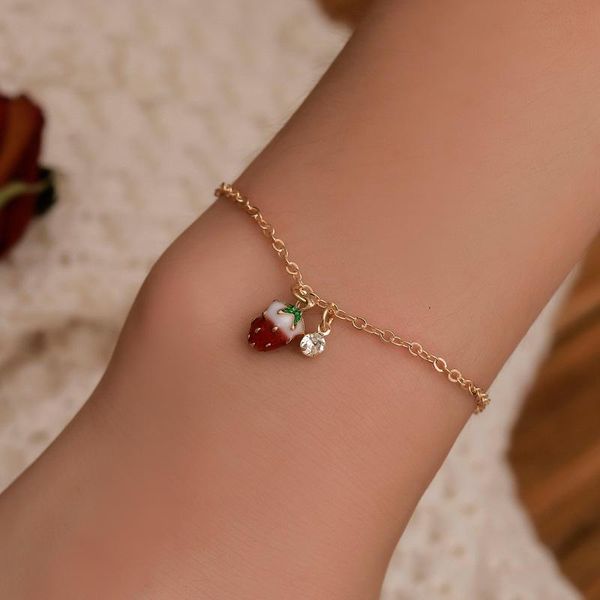 

link, chain strawberry bracelet female korean version sweet girl, Black