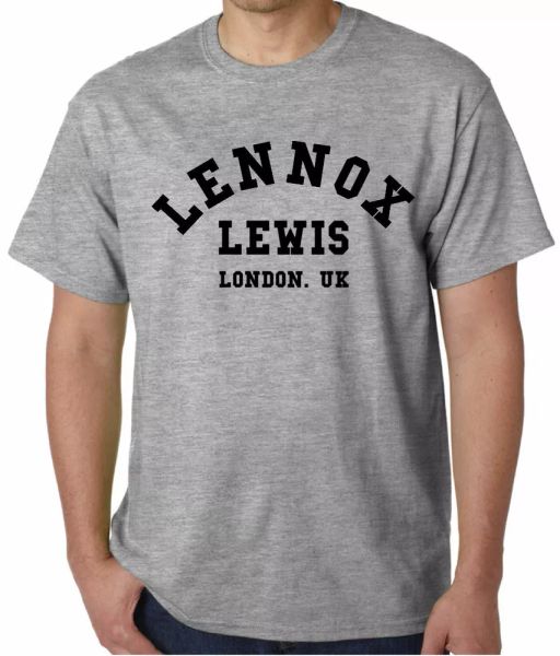 

lennox lewis london boxlegende training fitness t-shirt, White;black