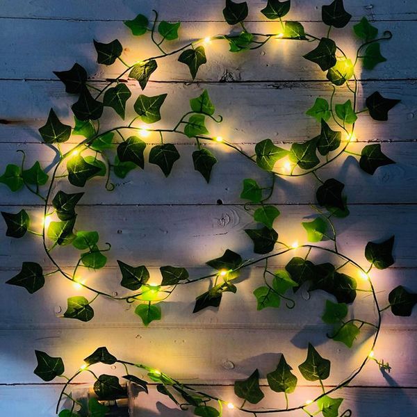 

decorative flowers & wreaths 2m 20 led ivy leaf lights string for halloween xmas trees garden yard patio diy wedding party bedroom home deco