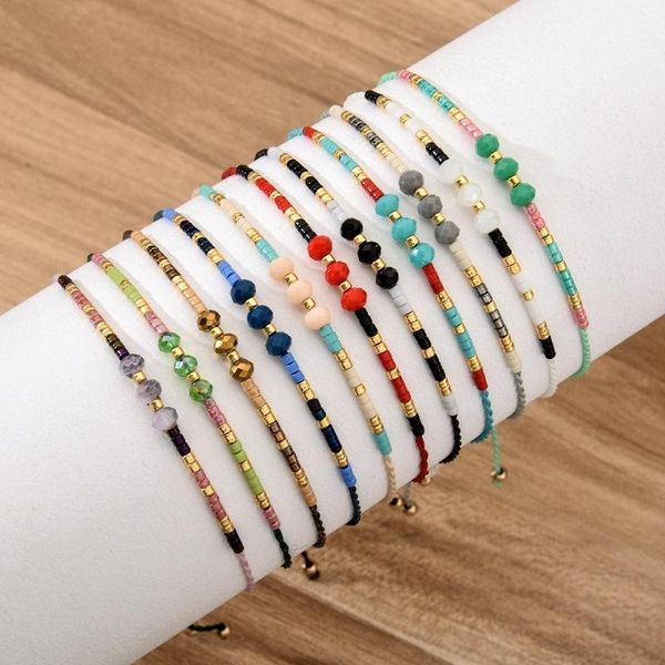 

beaded, strands bohemian miyuki beads bracelet women fashion glass seed charms for bracelets vintage jewelry 2021 chain belt gifts, Black