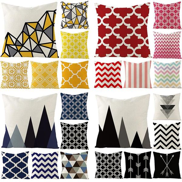 

yellow cushion cover geometry nordic sofa case on the pillow covers home textile throw cushion/decorative