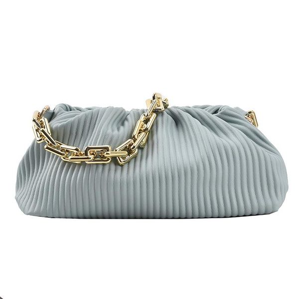 

evening bags solid color pleated tote bag 2021 fashion high-quality soft leather women's designer handbag travel shoulder armpit