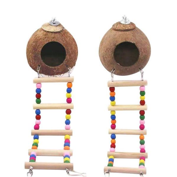 

other bird supplies natural coconut shell nest house hut cage feeder pet parrot paraqueet toys