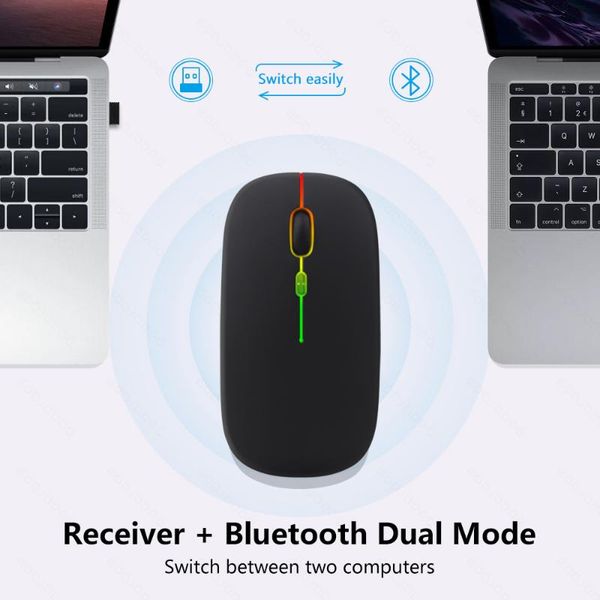 

mice wireless mouse bluetooth rechargeable ultra-thin silent led colorful backlit gaming for ipad computer lappc