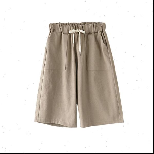 

plus size 6xl 7xl women short 8xl summer cotton solid shorts ladies bottom large loose high elastic waist sashes casual, White;black