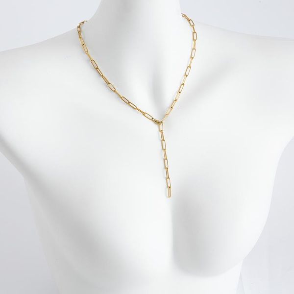 

wholesale consistent chain y link necklace minimalist jewelry clavicle as fashion lady gift 10pcs/lot chains, Silver