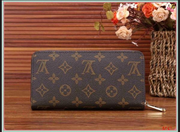 

handbags LV Louis bag Vitton designers men women leather single zipper wallet lady ladies long purse 60017 2685, Black