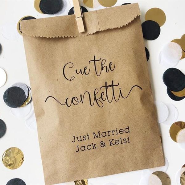 

gift wrap custom confetti toss bags - petal wedding send off favor cue the confett