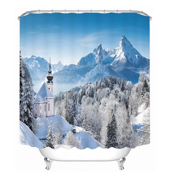 

shower curtains latest castle and mountain 3d printing bathroom curtain waterproof bath with hooks