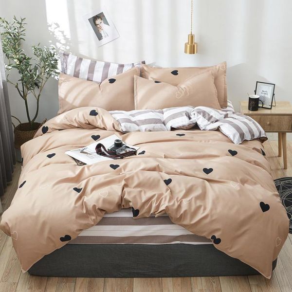 

bedding set 3/4 piece twin  luxury home textiles check stripe extra large comforter sets