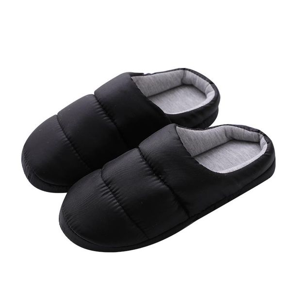 

women slippers fashion winter warm soft cotton home mens casual male female floor indoor shoes, Black