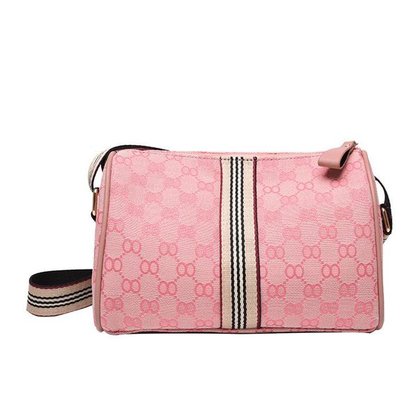 

evening bags luxury ladies bag canvas women's 2021 fashion magnanimous wide shoulder strap single pink