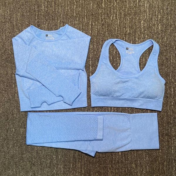 

yoga outfits isiyuan women seamless set fitness sports suits gym clothing long sleeve crop shirts high waist leggings, White;red
