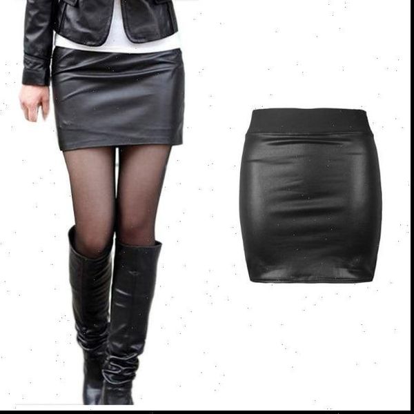 

arrival faux leather bodycon women skirts high waisted pencil, Black