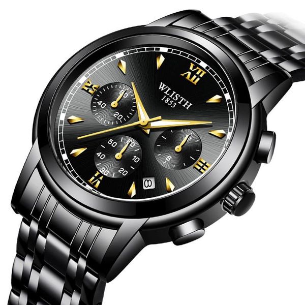 

wristwatches wlisth fashion luxury mens watches business stainless steel men quartz watch waterproof wrist luminous masculino reloj, Slivery;brown