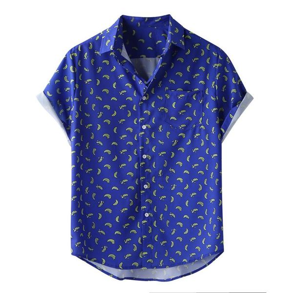 

men's blouse polyester man shirt colorful summer short sleeve loose buttons hawaiian casual drop csv shirts, White;black