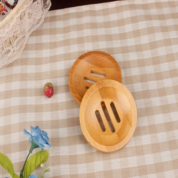 

50pcs creative circular natural handmade bamboo soap box rack dishes