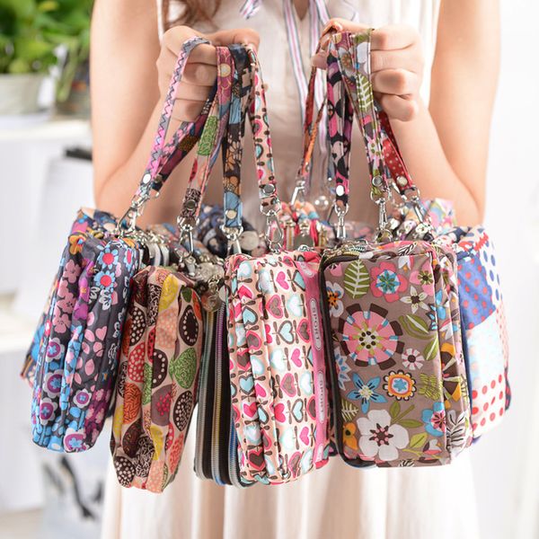 

women short organizer wallet hasp mini wallets womens mobile phone bags wholesale credit card random packing of various styles nylon materia, Red;black