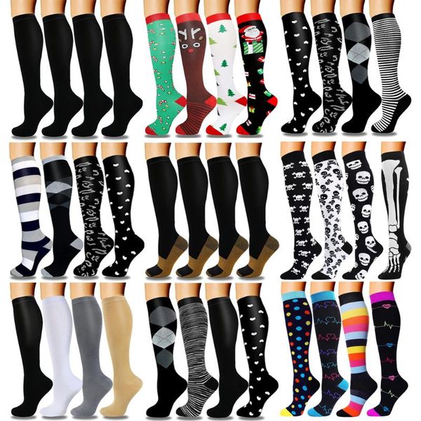 

sports socks wholesale compression for running women and men pressure long sport varicose veins fashion stocking, Black