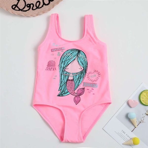 

children's suit children's one piece cartoon mermaid girl's swimsuit, Black