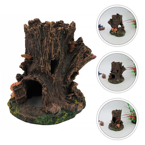 

aquarium resin tree stump decorations fish habitat decor tank ornament