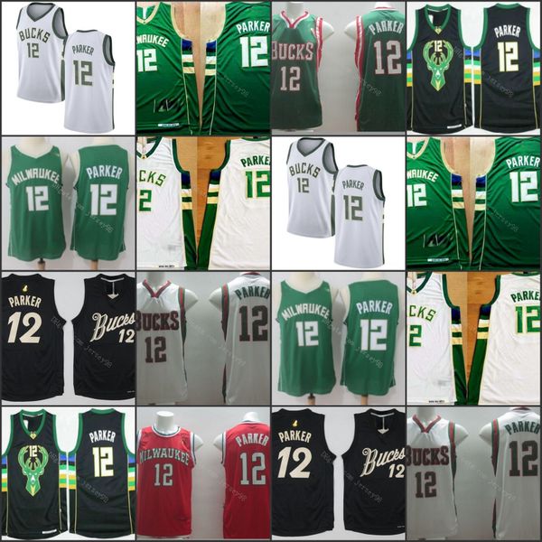 

milwaukee bucks men 2020 #12 jabari parker retro basketball jersey, Black