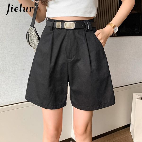 

women's shorts wide-leg short five-point high waist casual female straight loose black white khaki s-xl 2021 summer, White;black