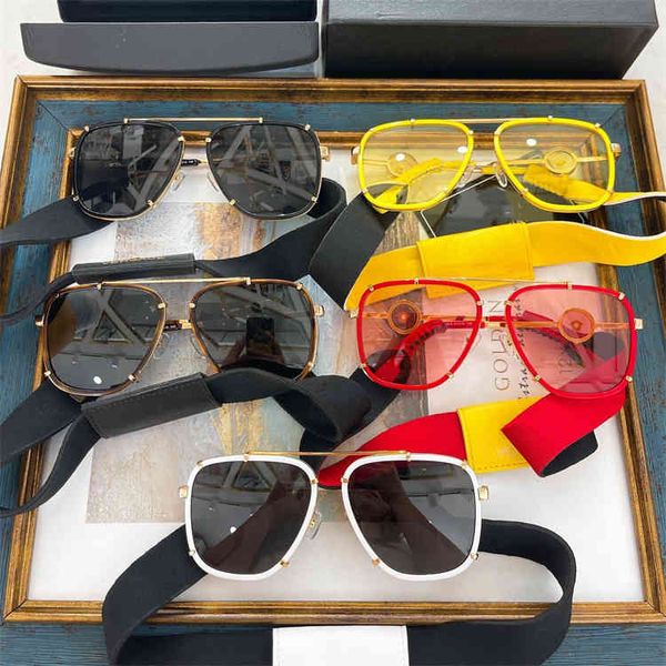 

2022 factory wholesale fan family pilot toad sunglasses female medusa head crystal sunglasses leg ve2233, White;black