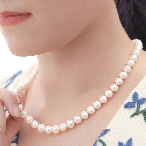 

lao zhang danshui pearl necklace 8-9mm round jewelry bracelet, Black