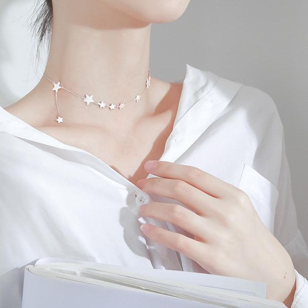

chains pentagonal star necklace s925 sterling silver
