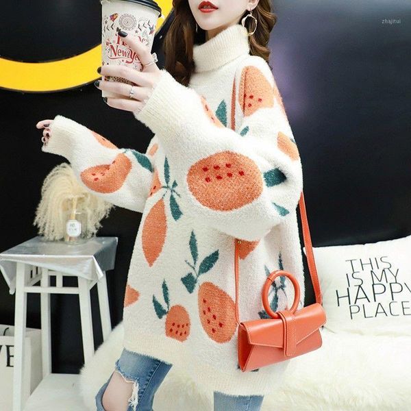 

women's sweaters imitation mink sweater lazy wind autumn and winter loose thick bottoming shirt women, White;black