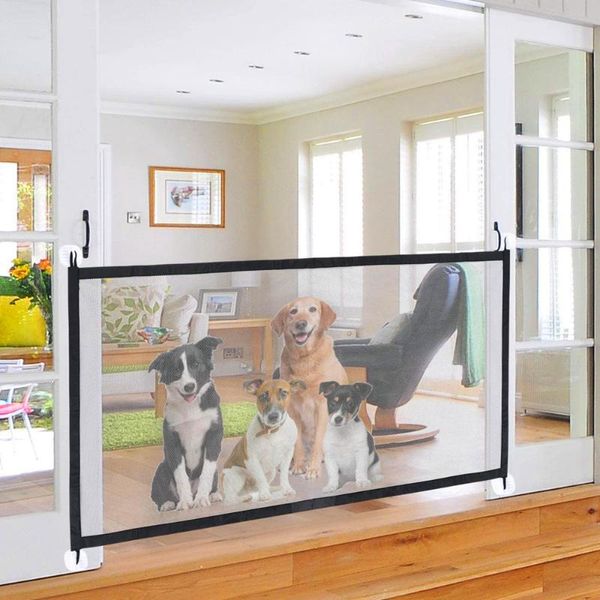 Magic Pieghevole Dog Fiumes Cassaforte Pet Gate Baby Recinzione per la casa Scale per interni ed esterni Staile Camera Articoli per la sicurezza forniture Kennels Pens