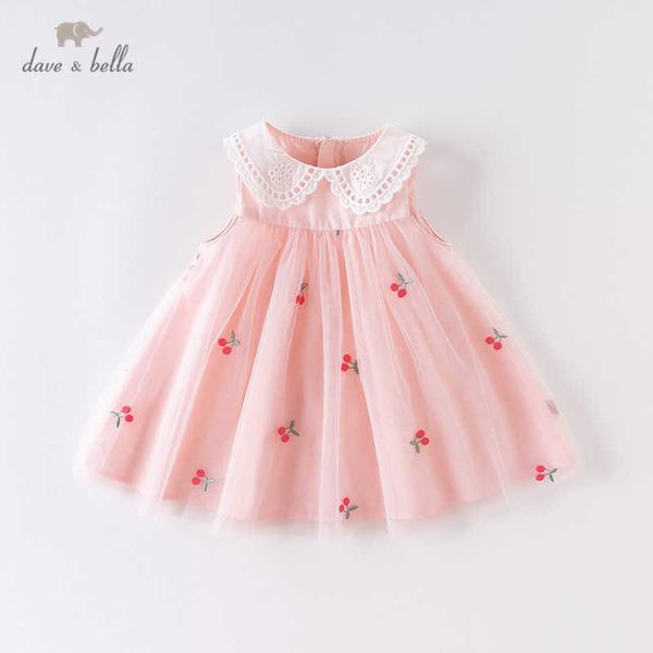 DBZ14296 Dave Bella Yaz Bebek Kızın Prenses Meyve Nakış Elbise Çocuk Moda Parti Elbise Çocuklar Bebek Lolita Giysileri Q0716