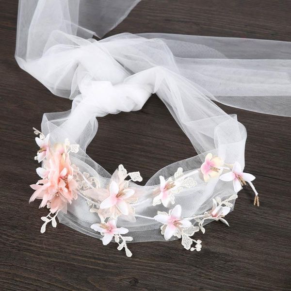 

hair clips & barrettes pink flower handmade bridal veil romantic tiaras luxury headband headpiece prom wedding accessor helh889, Golden;silver