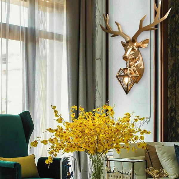 

wall lamps modern luxury resin antler lamp decorative retro living room bedroom bedside indoor lighting fixtures