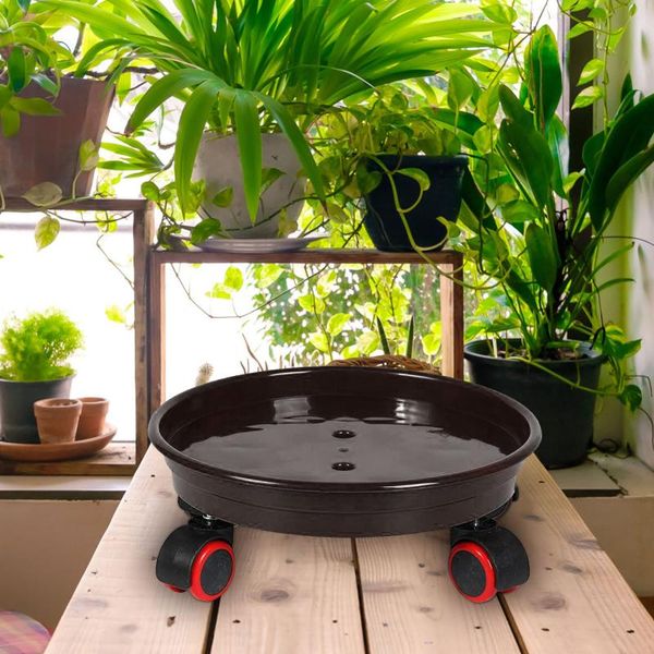 

flower plate cushion base thickened mobile tray with universal wheels saucer flowerpot drip for garden balcony eco-friendly planters & pots