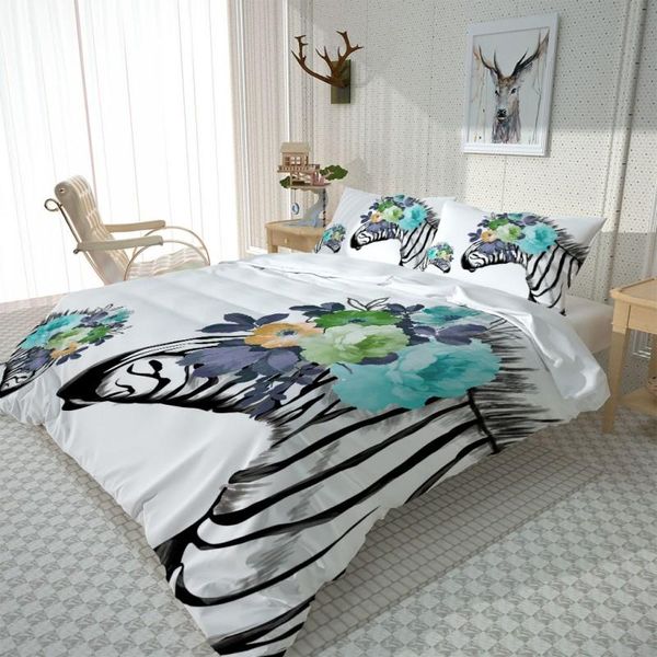 

cartoon cute zebra bedding home textiles single bed double duvet cover pillow case sheet boy girl set sets