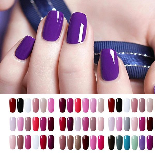 

nail art kits ukiyo 6pieces/lot uv led gel polish pure color series 10ml set soak off hybrid varnish manicure kit