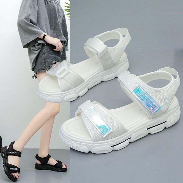 

sandals women 2021 summer platform shoes women's fashion ladies and sandalias de mujer white leisure sandles, Black