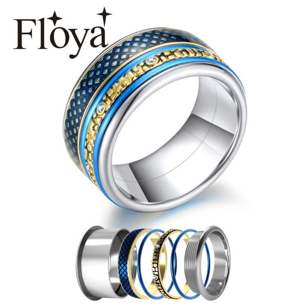 

cluster rings floya stacking ring women interchangeable fashion stainless steel silver wedding studded band, Golden;silver