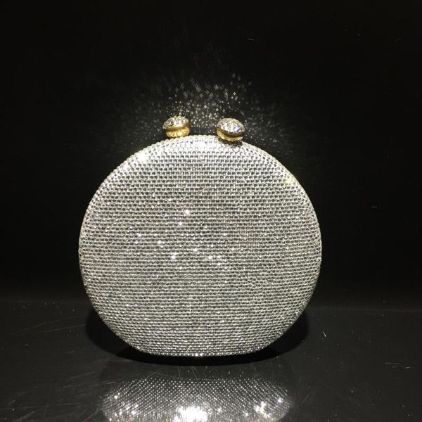 

clutch bags diamond-encrusted dinner bag spot hand wedding banquet annual diamond evening dress crystal chain women's round