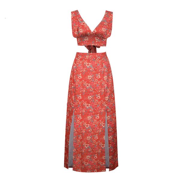 

spring and autumn selling digital printing hanging neck beach skirt women's suit, Black;gray