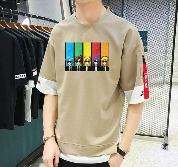 

men's t-shirts japan anime printing t-shirt manga streetwear casual short sleeve teenagers cosplay cartoon t shirt, White;black