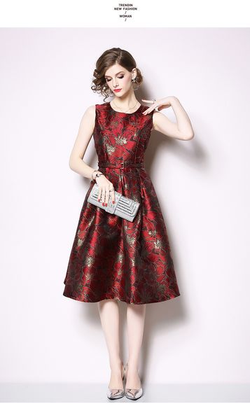 

casual dresses women summer jacquard luxury designer runway brand chic vest tank gwkx, Black;gray